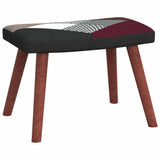 Poltrona Patchwork Chic Sedia Sgabello Poggiapiedi Legno Multicolore