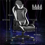 Poltrona Sedia Gaming Ufficio Ergonomica Schienale Alto Reclinabile 180° Nera