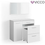  Vicco Toeletta da trucco Klara bianco incl. Specchio Panchina Cassettone porta