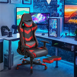 Sedia Gaming Poltrona Ufficio Ergonomica con Poggiapiedi Reclinabile 180° Nera