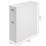 Mobiletto Salvaspazio Bagno Mobile in Legno MDF Bianco con Cassetti