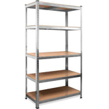 SCAFFALE 5 RIPIANI METALLO E LEGNO 180X90CM CARICHI PESANTI SCAFFALATURA ZINCATA