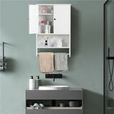 Mobile da Bagno Armadietto Pensile da Parete Bianco Porta Asciugamani Cucina