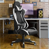 Sedia Gaming Poltrona Ufficio Ergonomica Reclinabile 180° Girevole Portata 150kg