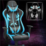 Sedia Gaming Poltrona Ufficio Ergonomica Girevole Reclinabile 180° Portata 150kg