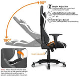 Sedia Gaming Poltrona Ufficio Ergonomica Reclinabile 180° Girevole Portata 150kg