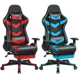 Sedia Gaming Poltrona Ufficio Ergonomica con Poggiapiedi Reclinabile 180° Nera