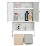 Mobile da Bagno Armadietto Pensile da Parete Bianco Porta Asciugamani Cucina