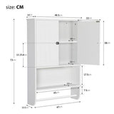Mobile da Bagno Armadietto Pensile da Parete Bianco Porta Asciugamani Cucina