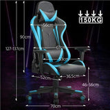 Sedia Gaming Poltrona Ufficio Ergonomica Girevole Reclinabile 180° Portata 150kg