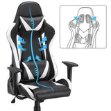 Sedia Gaming Poltrona Ufficio Ergonomica Reclinabile 180° Girevole Portata 150kg