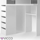 Vicco Toletta da trucco ad angolo Arielle Tavolo cosmetici Bianco