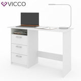 VICCO Scrivania MEIKO Tavolo da lavoro Tavolo per ufficio Armadio PC Bianco