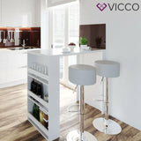 Vicco tavolo da bar Penisola Bancone Tavolino caffè 3 livelli Bianco