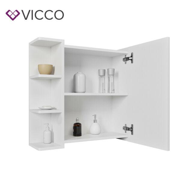 Specchio Contenitore Per Bagno Vicco Mila - Bianco 55x45 Cm Con Ante E Ripiani - Foto 7