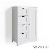 Vicco mobile per bagno Bianco Specchiera Credenza di base per lavabo Armadio per