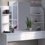 Vicco toeletta da trucco Charlotte Toilette Cassettone Specchio 142x108 cm Bianco