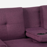 Divano letto 3 posti moderno con tavolino portabevande