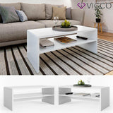 Vicco Tavolino da salotto Gabriel Tavolino scaffale 100 cm Bianco