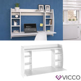 Vicco Scrivania da parete Max Scaffale e tavolo Tavolo ufficio PC Bianco