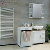 Vicco Cesta portabiancheria Matteo Mobile lavatrice Mobile bagno XL Bianco