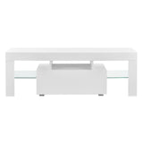 LED TV Board comò Lowboard Credenza Mensola RGB BIANCO LUCIDO