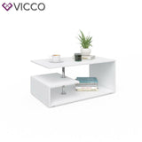 Vicco Tavolino da divano Guillermo Tavolino da salotto bianco 91x52 Tavolino