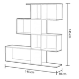 LIBRERIA MODERNA SCAFFALE DESIGN MENSOLE LEGNO SOGGIORNO SALOTTO BIANCO GRIGIO