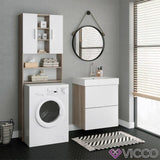 Vicco Scaffale per lavatrice Luis Armadietto per bagno 190x64cm Lavatrice