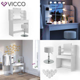 Vicco Toletta da trucco Charlotte Toilette Cassettone Bianco + sgabello