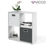 Vicco Divisorio stanze Tetra Libreria bianca con 4 scomparti Scaffale verticale