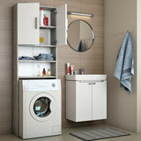 Vicco Armadio per lavatrice Armadio bagno cemento 190x64cm Scaffale per il bagno