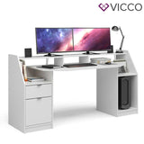 Vicco Scrivania Tavolo portacomputer Tavolo da ufficio Home Joel Bianco Tavolo