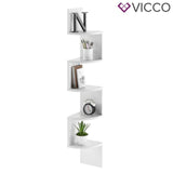 Vicco Scaffale ad angolo Snake Scaffale a parete Libreria Bianco