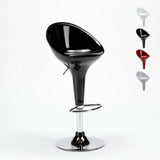 Sgabello bar e cucina con penisola cromato girevole San Diego Design moderno