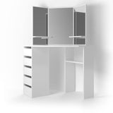 Toilette per il trucco Tavolino trucco Toilette tavolino specchiera Ariel Bianco