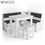 VICCO Set panca ad angolo ROMAN Set sala da pranzo Set sedie Set sedie da cucina