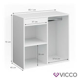 Vicco Scaffale da servizio Scaffale accostabile per toeletta da trucco Isabelle