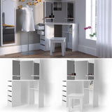 Toilette per il trucco Tavolino trucco Toilette tavolino specchiera Ariel Bianco