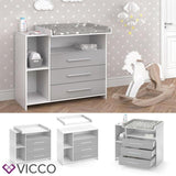 VICCO Cassettone con fasciatoio Scaffale con fasciatoio Mobile per bebè