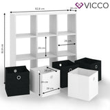VICCO Divisorio HYLADA 9 scomparti Bianco Scaffale verticale Armadio Libreria