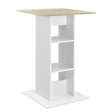 TAVOLINO BANCO Scaffale tavolo 110x70x70cm Bianco/Quercia ottica