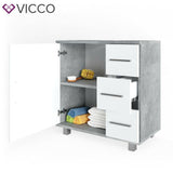 VICCO Mobile da bagno ILIAS Bagno Specchio Scaffale Credenza di base Armadio