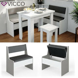 Vicco panca angolare gruppo panca da cucina panca romana bianca 77cm