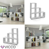 Vicco Mobiletto scala divisorio 6 scomparti conservazione 105 cm Cemento