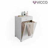 Vicco Cesta portabiancheria Matteo Mobile lavatrice Mobile bagno XL Bianco