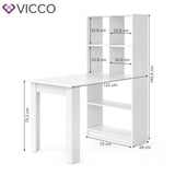 Vicco Scrivania Gael bianca Tavolo per computer con ripiano Armadio Divisorio