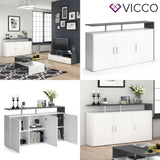 VICCO Credenza AMATO Comodino Armadio Bianco Cassettone Armadio
