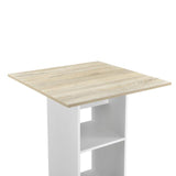 TAVOLINO BANCO Scaffale tavolo 110x70x70cm Bianco/Quercia ottica