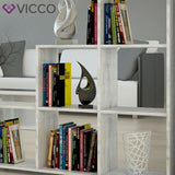 Vicco Mobiletto scala divisorio 6 scomparti conservazione 105 cm Cemento
